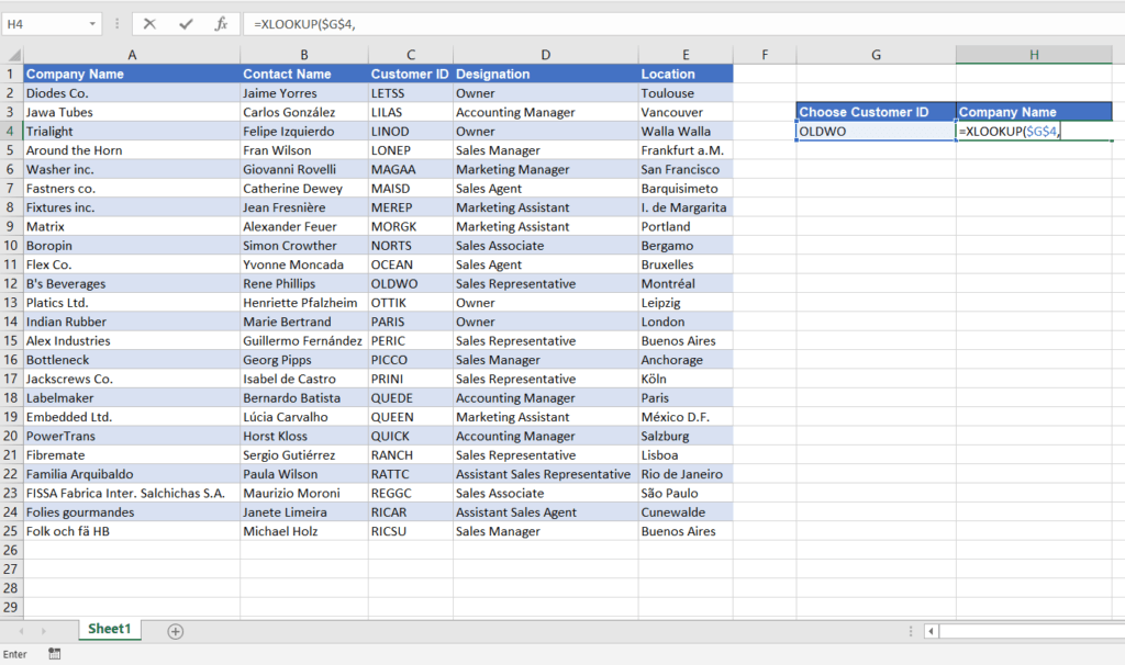 How to use XLOOKUP-Lookup_Value