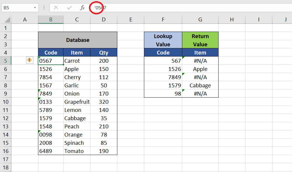 vlookup is not working-Number stored as Text